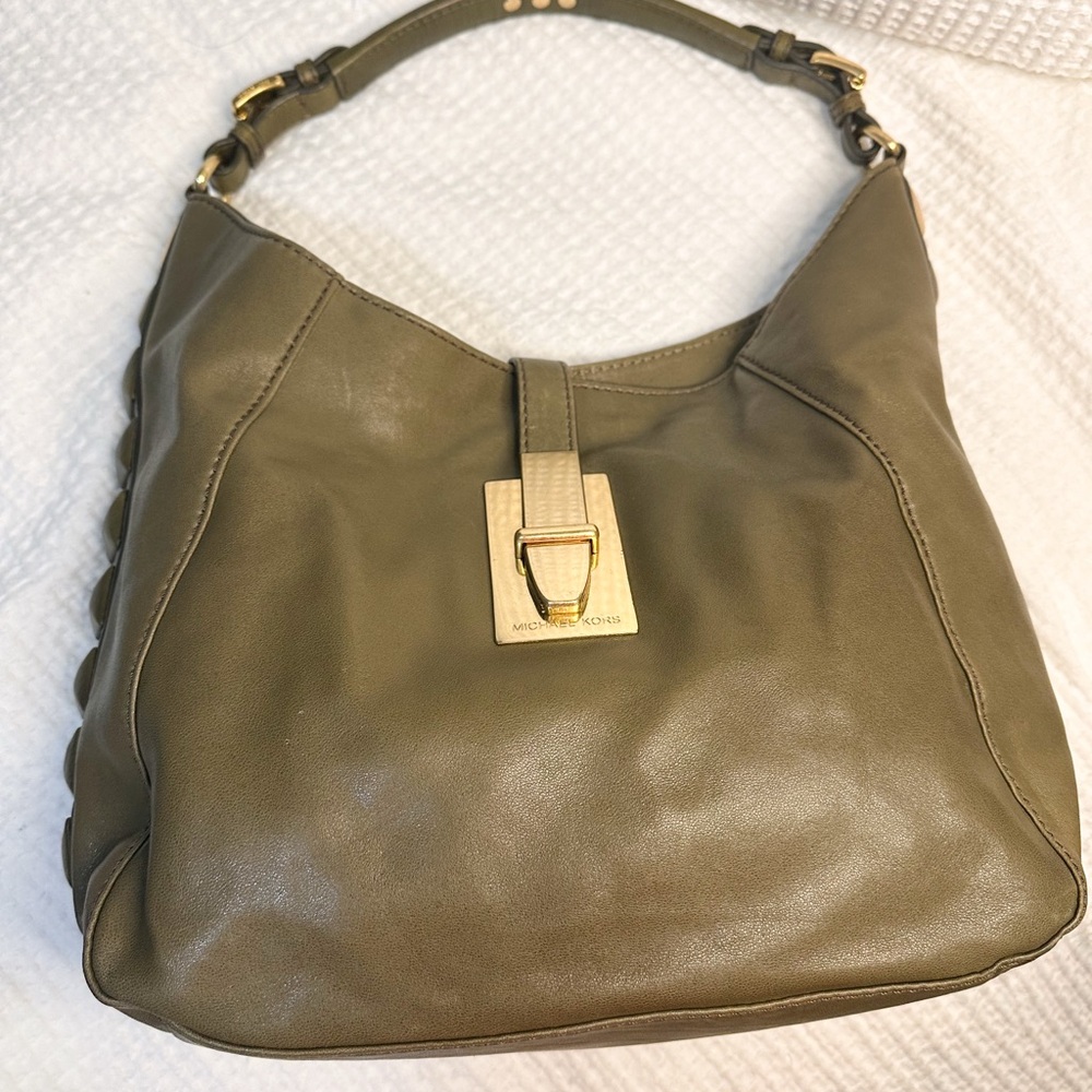 MICHAEL Michael Kors Olive Leather Hobo Bag